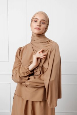 Sibel - Hijab Jersey Marron