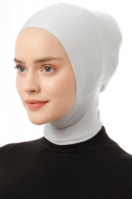 Elnara - Bonnet Plain Hijab Gris Clair