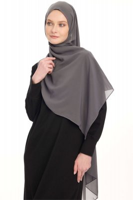 Chiffon Hijab - Gris Foncé