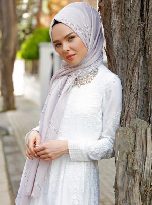 Abira - Hijab à Motifs Vieux Rose - Sal Evi