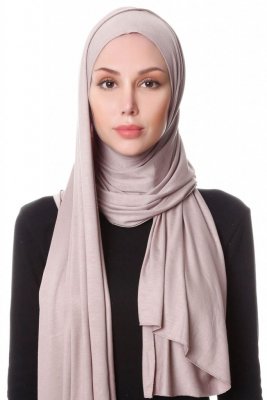 Hanfendy Ljus Taupe Praktisk One Piece Hijab Sjal 201710a
