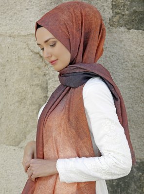 Dounia - Hijab à Motifs Rouge Brique
