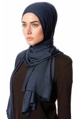 Melek - Hijab Jersey Premium Bleu Marin - Ecardin