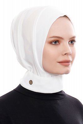 Narin - Hijab Crepe Pratique One-Piece Blanc
