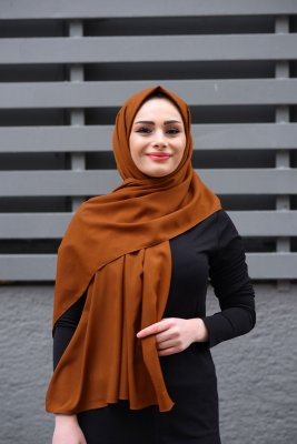 Zahra - Hijab En Crêpe Terracotta - Mirach