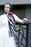 Emel - Hijab à Motifs Bleu Marin & Rouge - Sal Evi