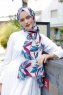 Beyza - Hijab à Motifs Rose & Bleu - Sal Evi