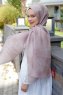 Akay - Hijab à Motifs Taupe - Sal Evi