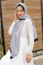 Hijab Twill à Motifs Gris - Sal Evi