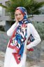 Hijab Twill à Motifs Bleu - Sal Evi