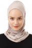 Silva Plain - Hijab Al Amira One-Piece Taupe Clair