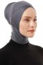 Elnara - Bonnet Cross Hijab Gris Foncé