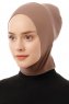 Elnara - Bonnet Plain Hijab Taupe Foncé