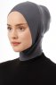 Elnara - Bonnet Plain Hijab Gris Foncé