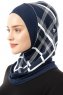 Ekose Plain - Hijab Al Amira One-Piece Bleu Marin
