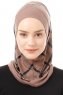 Ekose Plain - Hijab Al Amira One-Piece Taupe Foncé