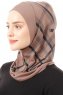 Ekose Plain - Hijab Al Amira One-Piece Taupe Foncé