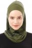Ekose Plain - Hijab Al Amira One-Piece Kaki