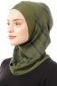 Ekose Plain - Hijab Al Amira One-Piece Kaki