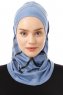 Ekose Plain - Hijab Al Amira One-Piece Indigo