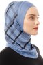 Ekose Plain - Hijab Al Amira One-Piece Indigo