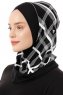 Ekose Cross - Hijab Al Amira One-Piece Noir & Blanc