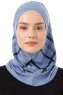 Ekose Cross - Hijab Al Amira One-Piece Indigo