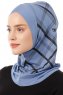 Ekose Cross - Hijab Al Amira One-Piece Indigo