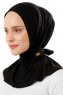 Sportif Plain - Hijab Pratique Viscose Noir & Gold