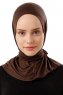 Sportif Plain - Hijab Pratique Viscose Marron