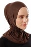 Sportif Plain - Hijab Pratique Viscose Marron