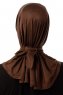 Sportif Plain - Hijab Pratique Viscose Marron