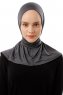 Sportif Plain - Hijab Pratique Viscose Gris Foncé