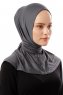 Sportif Plain - Hijab Pratique Viscose Gris Foncé
