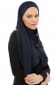 Alara Plain - Hijab Chiffon One Piece Bleu Marin