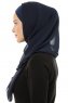 Alara Plain - Hijab Chiffon One Piece Bleu Marin