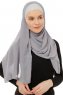 Alara Plain - Hijab Chiffon One Piece Gris Foncé
