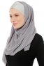 Alara Cross - Hijab Chiffon One Piece Gris Foncé