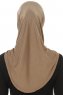 Hanfendy Plain Logo - Hijab One-Piece Taupe Foncé