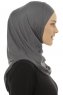 Hanfendy Plain Logo - Hijab One-Piece Gris Foncé