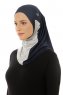 Esin - Hijab One-Piece Bleu Marin & Gris Clair & Bleu Clair