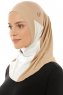 Esin - Hijab One-Piece Beige & Creme & Taupe Foncé
