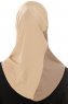 Esin - Hijab One-Piece Beige & Creme & Taupe Foncé