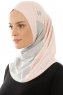Esin - Hijab One-Piece Vieux Rose & Gris Clair & Crème