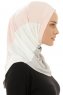 Esin - Hijab One-Piece Vieux Rose & Gris Clair & Crème