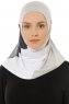 Esin - Hijab One-Piece Gris Clair & Blanc & Anthracite