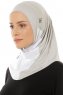Esin - Hijab One-Piece Gris Clair & Blanc & Anthracite