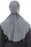 Ebrar - Hijab Al Amira Crepe Chiffon Gris Foncé