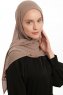 Eylem - Hijab Chiffon One Piece Taupe Foncé