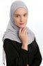 Eylem - Hijab Chiffon One Piece Gris Clair